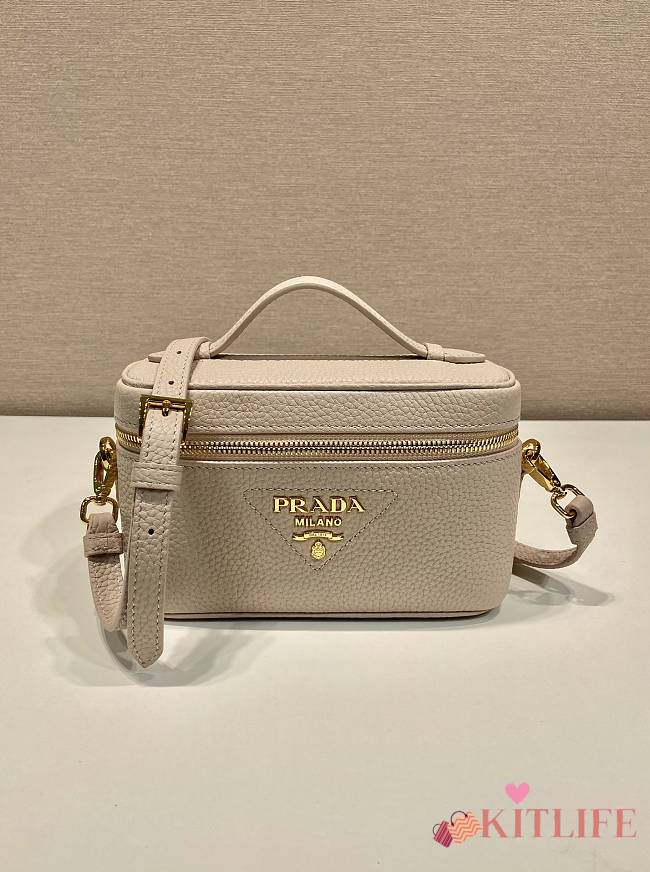 Kitlife PRADA Logo leather shoulder bag Sand Beige - 18 x  11 x 7.5 cm - 1