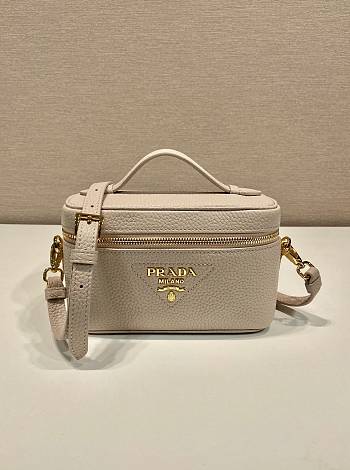 Kitlife PRADA Logo leather shoulder bag Sand Beige - 18 x  11 x 7.5 cm