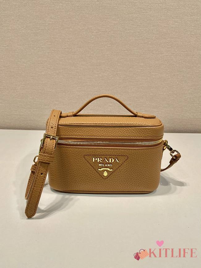 Kitlife PRADA Logo leather shoulder bag Cramel- 18 x 11 x 7.5 cm - 1