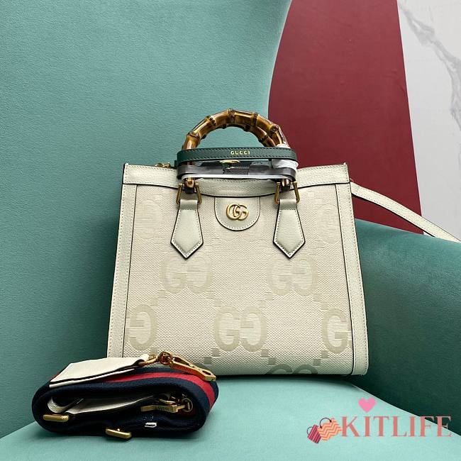 Kitlife Gucci Diana small jumbo GG tote bag White - 27 x 24 x 11 cm - 1