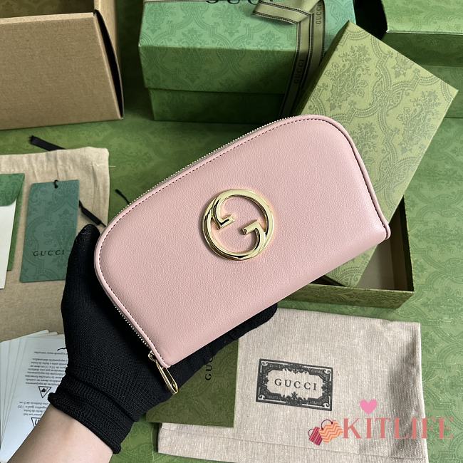 Kitlife Gucci Leather wallet Pink 725216 - 21 x 11 cm - 1