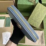 Kitlife Gucci Leather wallet Bllue 725216 - 21 x 11 cm - 6