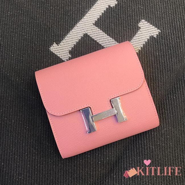 Kitlife Hermès pre-owned Constance compact wallet Light Pink - 13 x 12 cm - 1