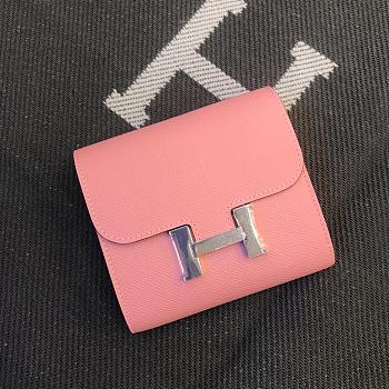 Kitlife Hermès pre-owned Constance compact wallet Light Pink - 13 x 12 cm