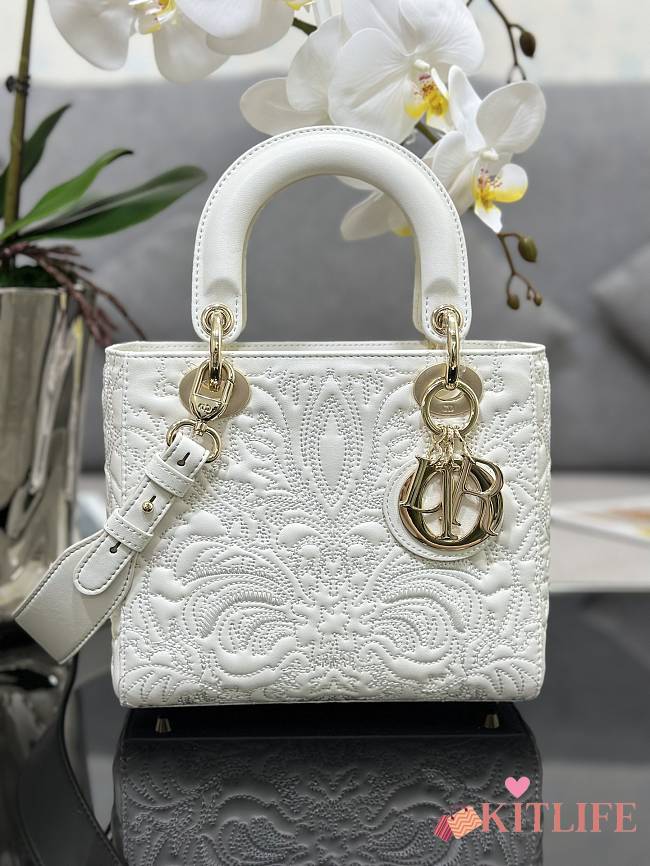 Kitlife SMALL LADY DIOR MY ABCDIOR BAG WHITE - M0538 - 20 x 16.5 x 8 cm - 1