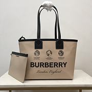 Kitlife BURBERRY beige cotton logo tote bag - 80631201 - 35 x 11 x 27 cm - 1