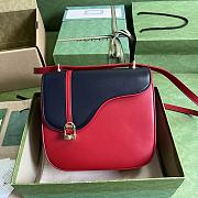 Kitlife Equestrian inspired shoulder bag Blue and red leather - 21 x 20 x 7 cm - 1