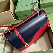 Kitlife Equestrian inspired shoulder bag Blue and red leather - 21 x 20 x 7 cm - 2