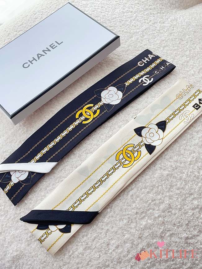 Kitlife Chanel Silk Twil Blue/white 004 - 6 x 120 cm - 1