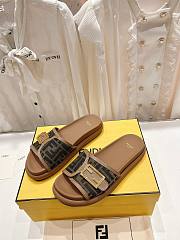 Kitlife Fendi logo-pattern slides Brown  - 3