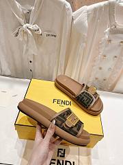 Kitlife Fendi logo-pattern slides Brown  - 4