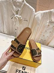 Kitlife Fendi logo-pattern slides Brown  - 6