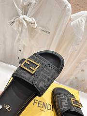 Kitlife Fendi logo-pattern slides Black - 6