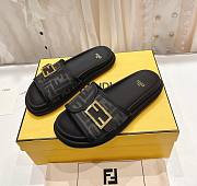 Kitlife Fendi logo-pattern slides Black - 1