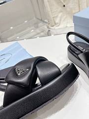 Kitlife Prada Soft padded nappa leather wedge sandals Black  - 2