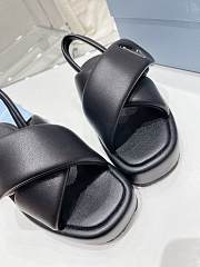Kitlife Prada Soft padded nappa leather wedge sandals Black  - 5