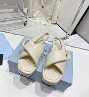 Kitlife Prada Soft padded nappa leather wedge sandals White - 1