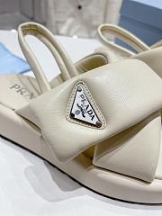 Kitlife Prada Soft padded nappa leather wedge sandals White - 6