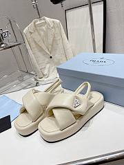 Kitlife Prada Soft padded nappa leather wedge sandals White - 5
