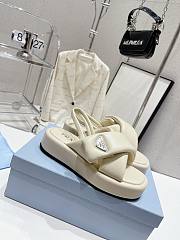 Kitlife Prada Soft padded nappa leather wedge sandals White - 4
