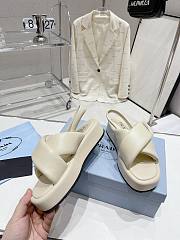 Kitlife Prada Soft padded nappa leather wedge sandals White - 3