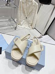 Kitlife Prada Soft padded nappa leather wedge sandals White - 2