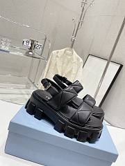 Kitlife PRADA Monolith leather platform sandals Black  - 3