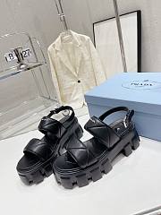 Kitlife PRADA Monolith leather platform sandals Black  - 4
