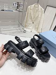 Kitlife PRADA Monolith leather platform sandals Black  - 5