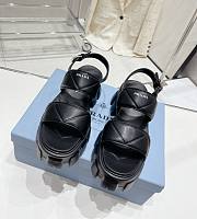 Kitlife PRADA Monolith leather platform sandals Black  - 1