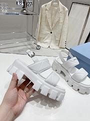 Kitlife PRADA Monolith leather platform sandals White - 3