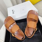 Celine Clea Triomphe Sandal in Vegetal Calfskin Brown - 6