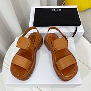Celine Clea Triomphe Sandal in Vegetal Calfskin Brown - 3
