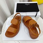 Celine Clea Triomphe Sandal in Vegetal Calfskin Brown - 4