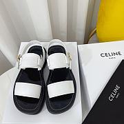 Celine Clea Triomphe Sandal in Vegetal Calfskin White - 1