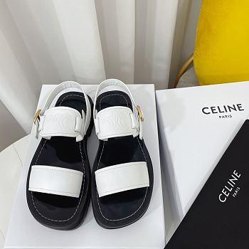 Celine Clea Triomphe Sandal in Vegetal Calfskin White