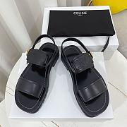 Celine Clea Triomphe Sandal in Vegetal Calfskin Black - 6