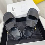 Celine Clea Triomphe Sandal in Vegetal Calfskin Black - 5