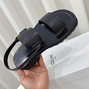 Celine Clea Triomphe Sandal in Vegetal Calfskin Black - 4
