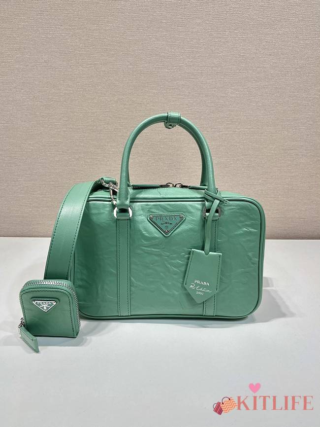 Kitlife Medium antique nappa leather top handle bag Green - 24 x 15.5 x 7 cm - 1