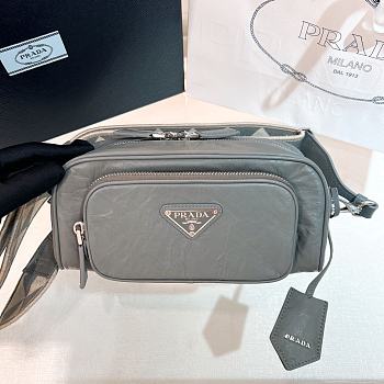 Kitlife Prada Two-way Top Zip Logo Camera Bag Gray - 22 x 10.5 x 7 cm