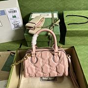 Kitlife GUCCI Small Matelassé Leather GG Top-Handle Bag Pink - 19 x 13 x 11 cm - 5