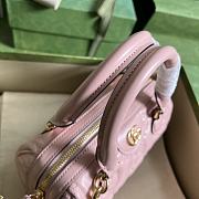 Kitlife GUCCI Small Matelassé Leather GG Top-Handle Bag Pink - 19 x 13 x 11 cm - 2