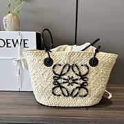 Kitlife LOEWE Anagram small iraca palm and leather basket Black bag - 34 x 13 x 16cm - 1