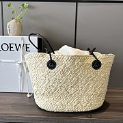 Kitlife LOEWE Anagram small iraca palm and leather basket Black bag - 34 x 13 x 16cm - 3