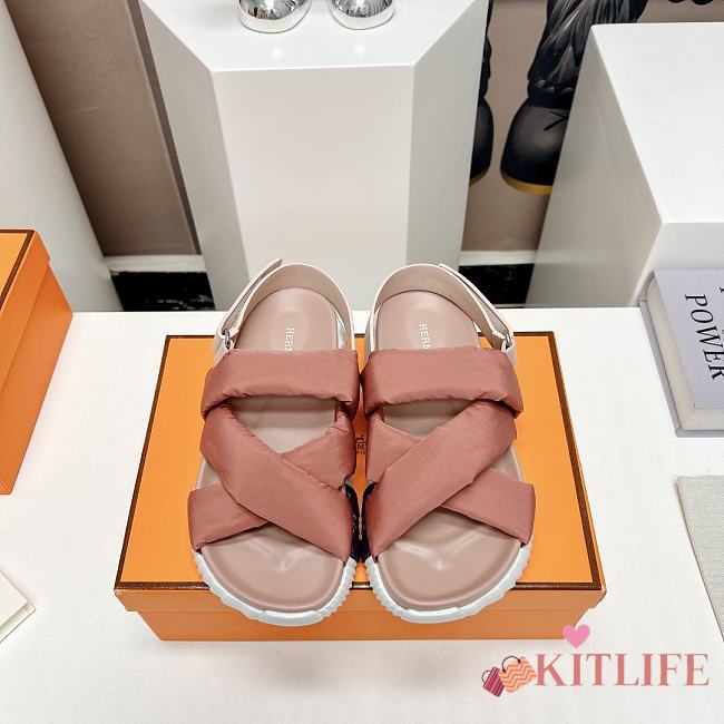 Kitlife HERMÈS Electric Neoprene Slingback Sandals Pink  - 1