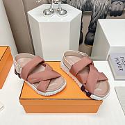 Kitlife HERMÈS Electric Neoprene Slingback Sandals Pink  - 5