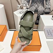 Kitlife HERMÈS Electric Neoprene Slingback Sandals Green - 3