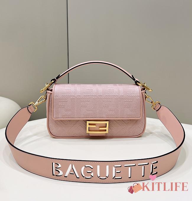 Kitlife Fendi Baguette Pink canvas - 28 x 6.5 x 13.5 cm - 1