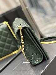Kitlife SAINT LAURENT Becky small quilted shoulder bag Green - 25 x 17 x 7 cm - 4